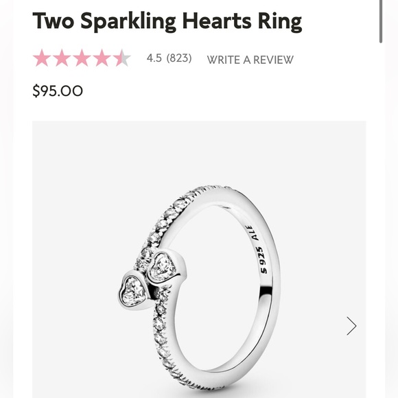 Pandora Jewelry - PANDORA Two Sparkling Hearts Ring SIZE 7